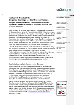 Heiztechnik-Trends 2016: Steigende Nachfrage bei Gas