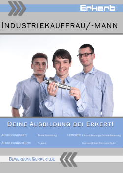 industriekauffrau/-mann - Hermann Erkert GmbH Drehteile