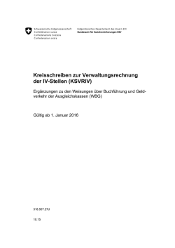 Kreisschreiben zur Verwaltungsrechnung der IV
