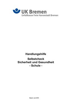 Handlungshilfe Selbstcheck Sicherheit und Gesundheit - Schule -