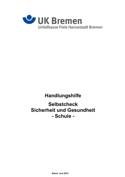 Handlungshilfe Selbstcheck Sicherheit und Gesundheit - Schule -
