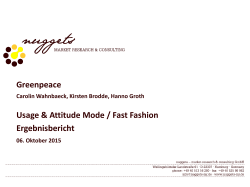 Usage & Attitude Mode / Fast Fashion Ergebnisbericht | Greenpeace