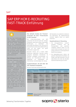 SAP ERP HCM E-RECRUITING FAST