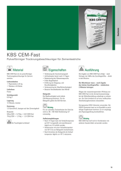 KBS CEM-Fast - Trocknungsbeschleuniger für Zementestriche
