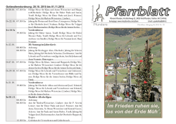 Gottesdienstordnung: 20.10. 2015 bis 01.11.2015 30. Sonntag im