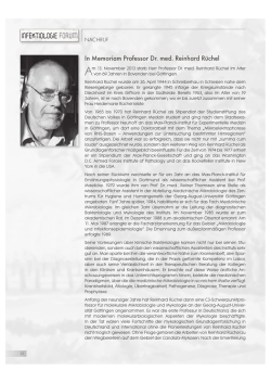 In Memoriam Professor Dr. med. Reinhard R&uuml;chel