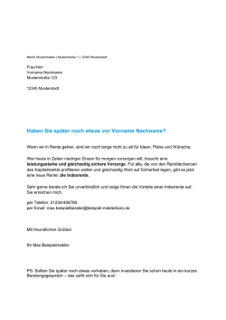 Haben Sie sp&auml;ter noch etwas vor Vorname Nachname? - index-safe