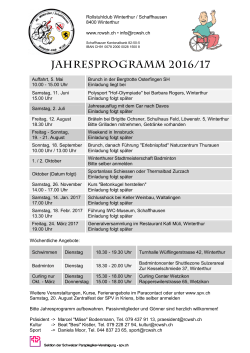 Jahresprogramm 2016/17 - Rollstuhlclub Winterthur / Schaffhausen