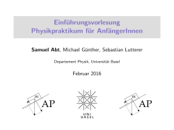 Einf&uuml;hrungsvorlesung Physikpraktikum f&uuml;r Anf&auml;ngerInnen