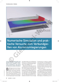 Numerische Simulation und prak- tische Versuche zum Verbundgie