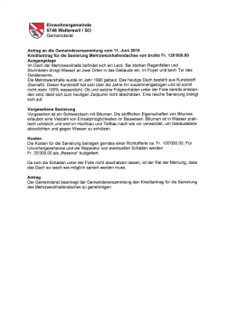 Sanierung des Mehrzweckhallendaches
