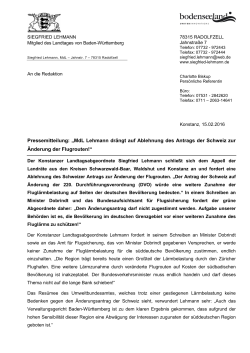 Lehmann drängt auf Ablehnung des Antrags der Schweiz auf