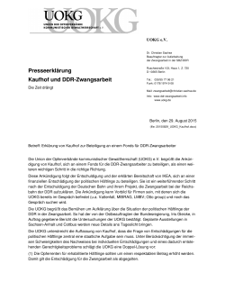 Presseerklärung Kaufhof und DDR