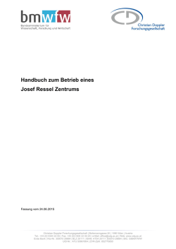 Handbuch zum Betrieb eines JR_Zentrums