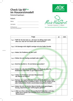 Check Up 60Plus im Hausarztmodell