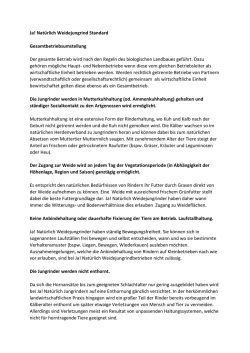 Ja! Nat&uuml;rlich Weidejungrind Standard Gesamtbetriebsumstellung