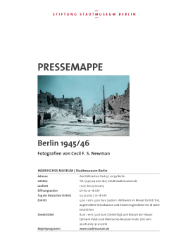 PRESSEMAPPE Berlin 1945/46 Fotografien von Cecil FS Newman