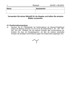 Übung 6 AC/OC I, HS 2015 Name Assistent/in Verwenden Sie