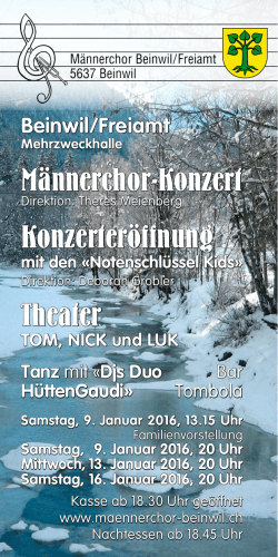 Konzert Programm 2016 - Männerchor Beinwil/Freiamt