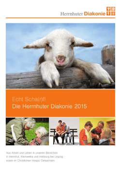 Echt Scha(r)f! Die Herrnhuter Diakonie 2015