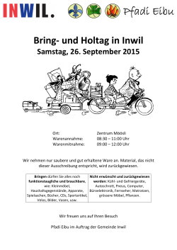 Bring- und Holtag in Inwil Samstag, 26. September 2015