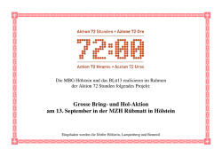 Grosse Bring- und Hol-Aktion am 13. September in der MZH