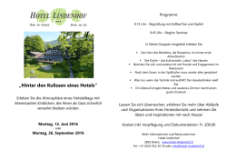 Hinter den Kulissen eines Hotels
