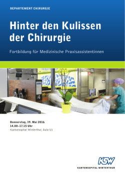 hinter den Kulissen der Chirurgie