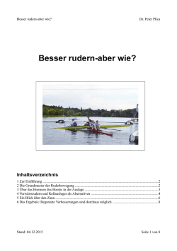 Besser rudern-aber wie? - M&uuml;nchener Ruder