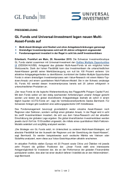 GL Funds und Universal-Investment legen neuen Multi- Asset