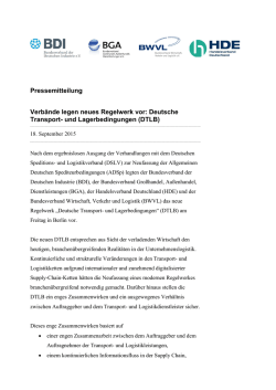 Pressemitteilung Verbände legen neues Regelwerk vor: Deutsche