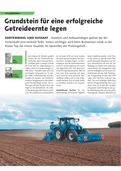 Grundstein f&uuml;r eine erfolgreiche Getreideernte legen