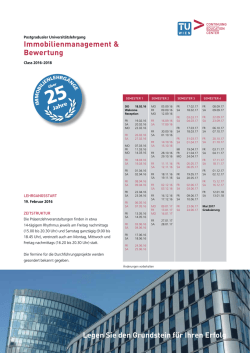 Immobilienmanagement & Bewertung Legen Sie den Grundstein f&uuml;r