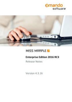 Release Notes Miss Marple 2016 RC 3