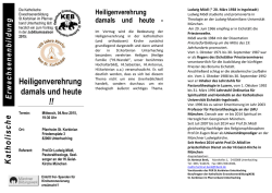 Heiligenverehrung damals und heute
