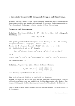 5. Cartesische Geometrie III: Orthogonale Gruppen und Dirac