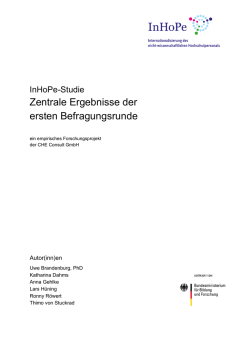 Die Kernergebnisse der ersten Befragungsrunde