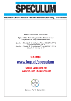 Spina bifida Œ Screening im ersten Trimenon und Prophylaxe für
