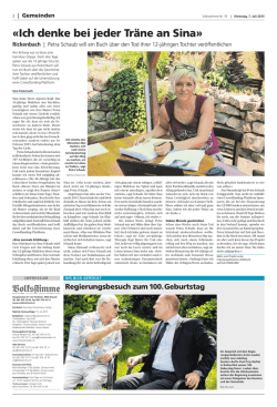 Ich denke bei jeder Tr&auml;ne an Sina