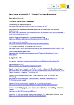 Jahresveranstaltung 2015 &bdquo;Von der Flucht zur Integration&ldquo;