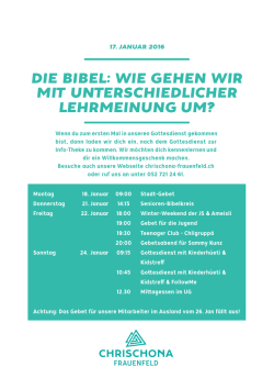 die bibel: wie gehen wir mit unterschiedlicher lehrmeinung um?