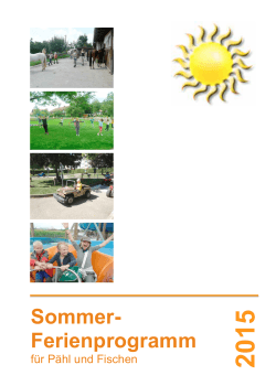 Ferienprogramm 2015 - Förderverein für die Grundschulklassen 1