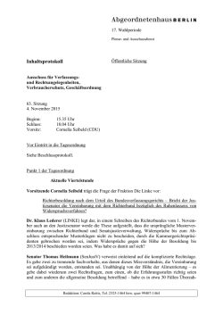 Inhaltsprotokoll - Abgeordnetenhaus von Berlin