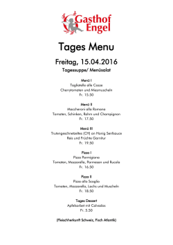 Tages Menu - Gasthof Engel