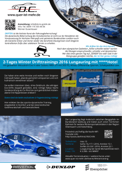 2-Tages Winter Drifttrainings 2016 Lungauring mit ****Hotel