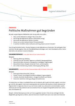 Politische Maßnahmen gut begründen