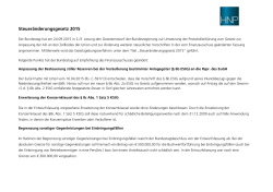 Steueränderungsgesetz 2015 - Hilger, Neumann & Partner