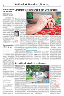 Seniorenbetreuung weckt den Erfindergeist