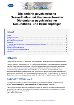 DiplomierteR psychiatrischeR Gesundheits- und