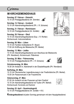 Gottesdienst in den Schwester